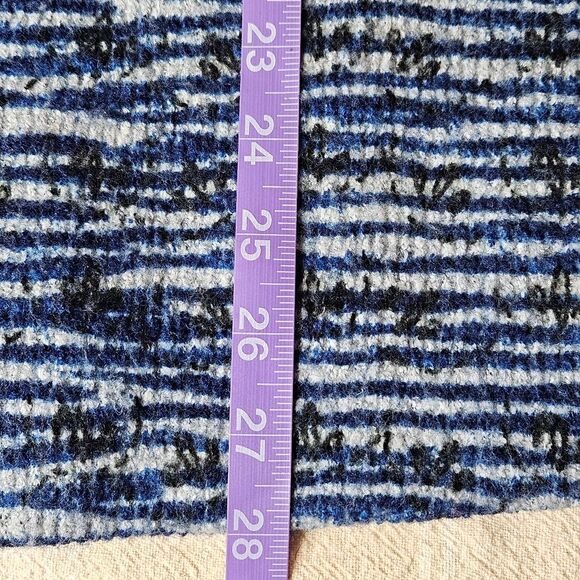 Damee Inc Wearable Art Vintage Blue Abstract Floral 3/4 Sleeve Swing Coat Jacket - Picture 12 of 12